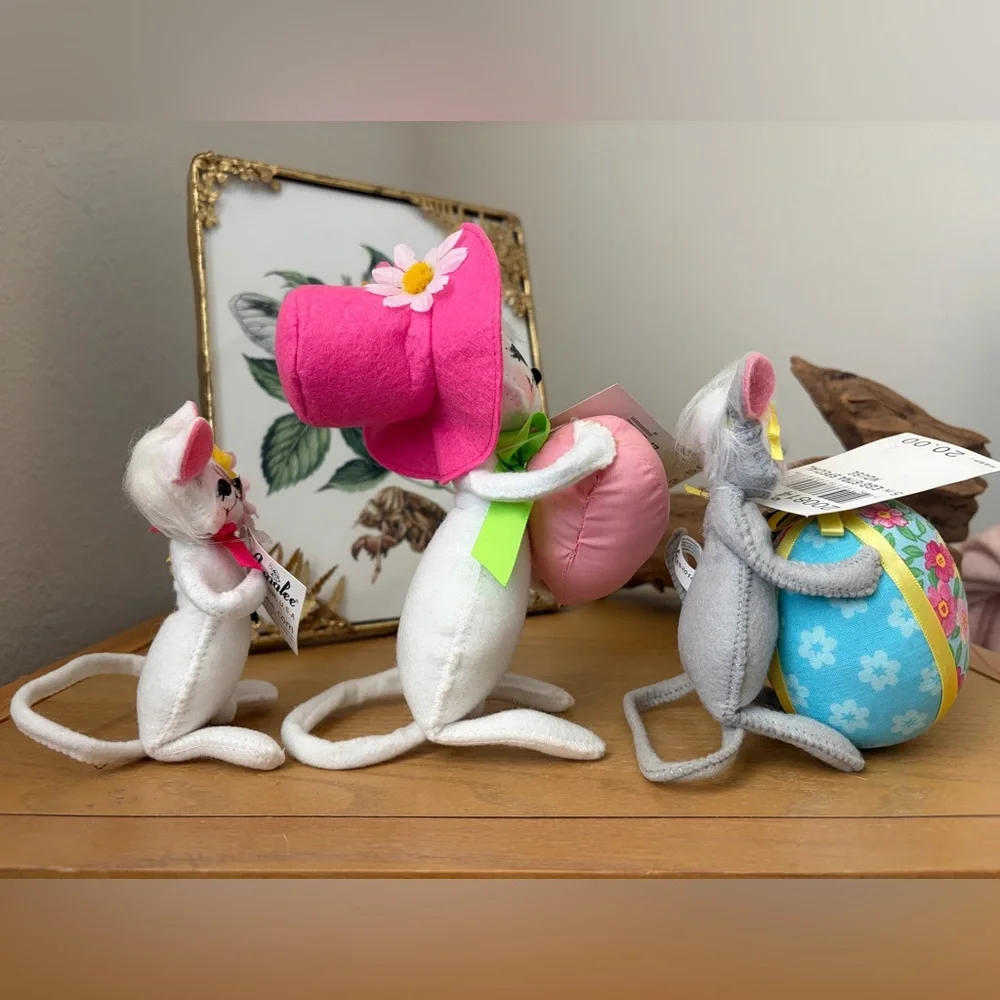 (3) Easter Spring Mice Annalee Dolls w/ Tags Lot - Picture 5 of 13